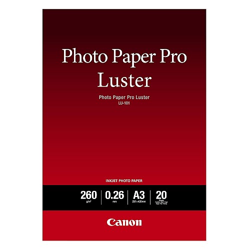Φωτογραφικό Χαρτί Pro Luster CANON A3 Semi Glossy 260g/m² 20 Φύλλα (6211B007) (CAN-LU-101A3)