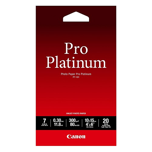 Φωτογραφικό Χαρτί Pro Platinum CANON A6 Glossy 300g/m² 20 Φύλλα (2768B013) (CAN-PT-101A6)