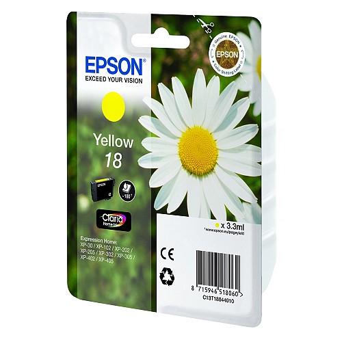 Epson Μελάνι Inkjet No.18 Yellow (C13T18044012) (EPST180440)