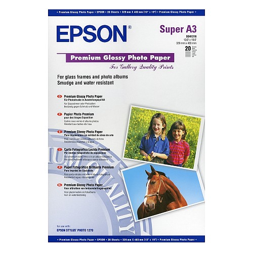 Φωτογραφικό Χαρτί EPSON A3+ Premium Glossy 250 g/m²  20 Φύλλα (C13S041316) (EPSS041316)