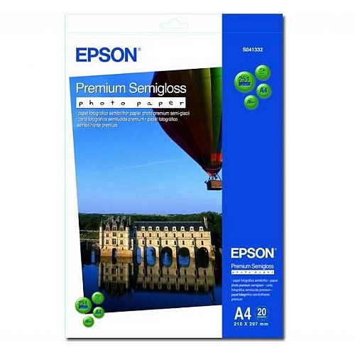 Φωτογραφικό Χαρτί EPSON A4 Semi Gloss 251g/m² 20 Φύλλα (C13S041332) (EPSS041332)