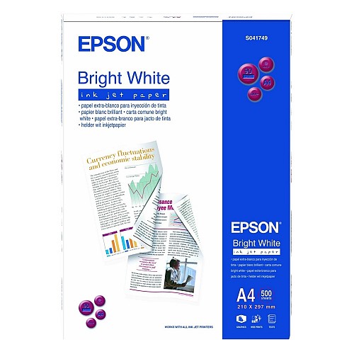 Bright White Inkjet Paper EPSON A4 90g/m² 500 Φύλλα (C13S041749) (EPSS041749)