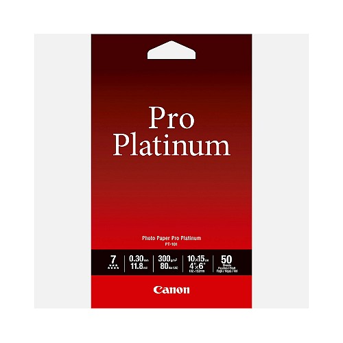 Φωτογραφικό Χαρτί Canon PT-101 Pro Platinum A6 10x15cm 300gr 50sheets (2768B014) (CAN-PT-101-A6)