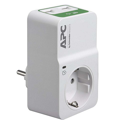 APC Essential SurgeArrest Πρίζα Ασφαλείας 1 Θέσης + 2 USB White (PM1WU2-GR) (APCPM1WU2-GR)