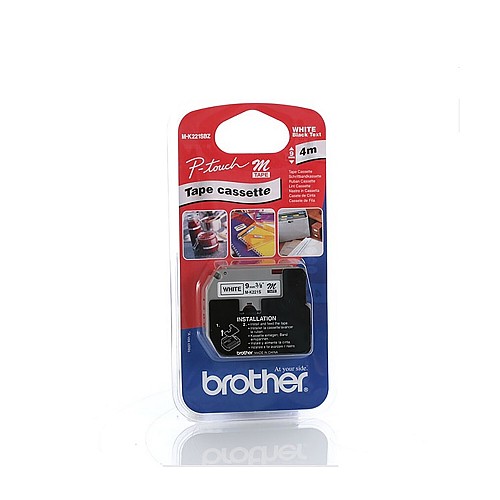 Brother P-touch Non Laminated M-Band Black on White 4m x 9mm (MK221SBZ) (BROMK221SBZ)