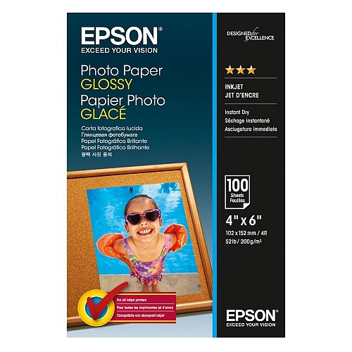 Φωτογραφικό Χαρτί EPSON Glossy 10x15cm 200 gr. 100 Φύλλα (C13S042548) (EPSS042548)