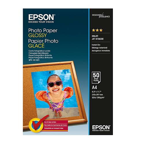 Φωτογραφικό Χαρτί EPSON A4 Glossy 200 g/m²  50 Φύλλα (C13S042539) (EPSS042539)